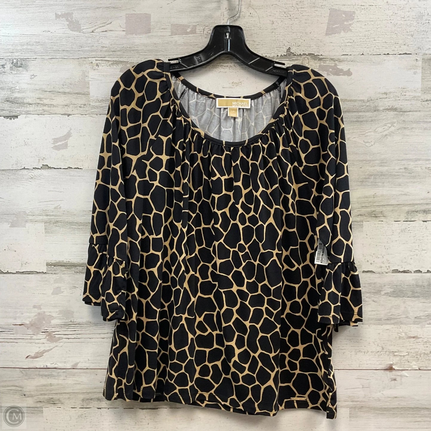 Top Long Sleeve By Michael By Michael Kors In Black, Size: L