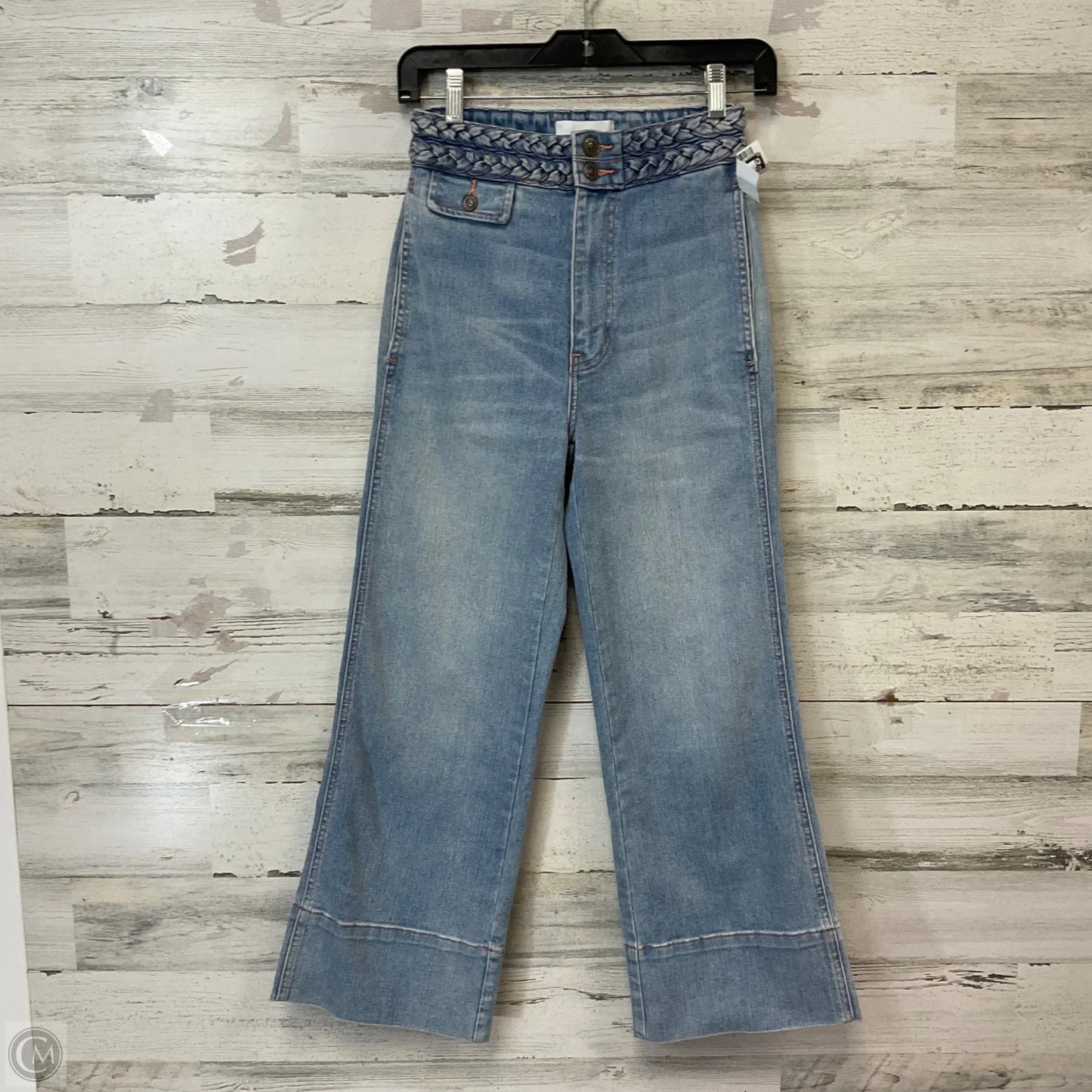 Jeans Wide Leg By Current Elliott In Blue Denim, Size: 00