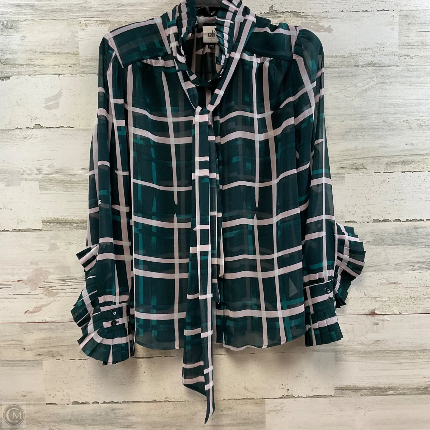 Blouse Long Sleeve By Cabi In Green, Size: S
