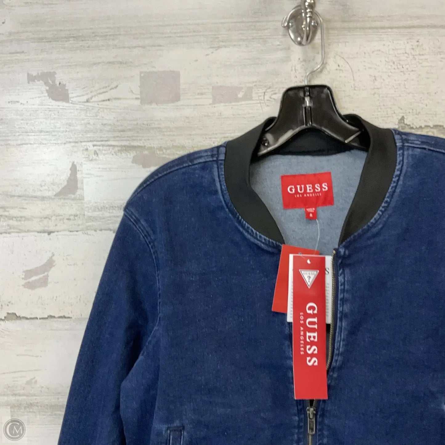Jacket Denim By Guess In Blue Denim, Size: M