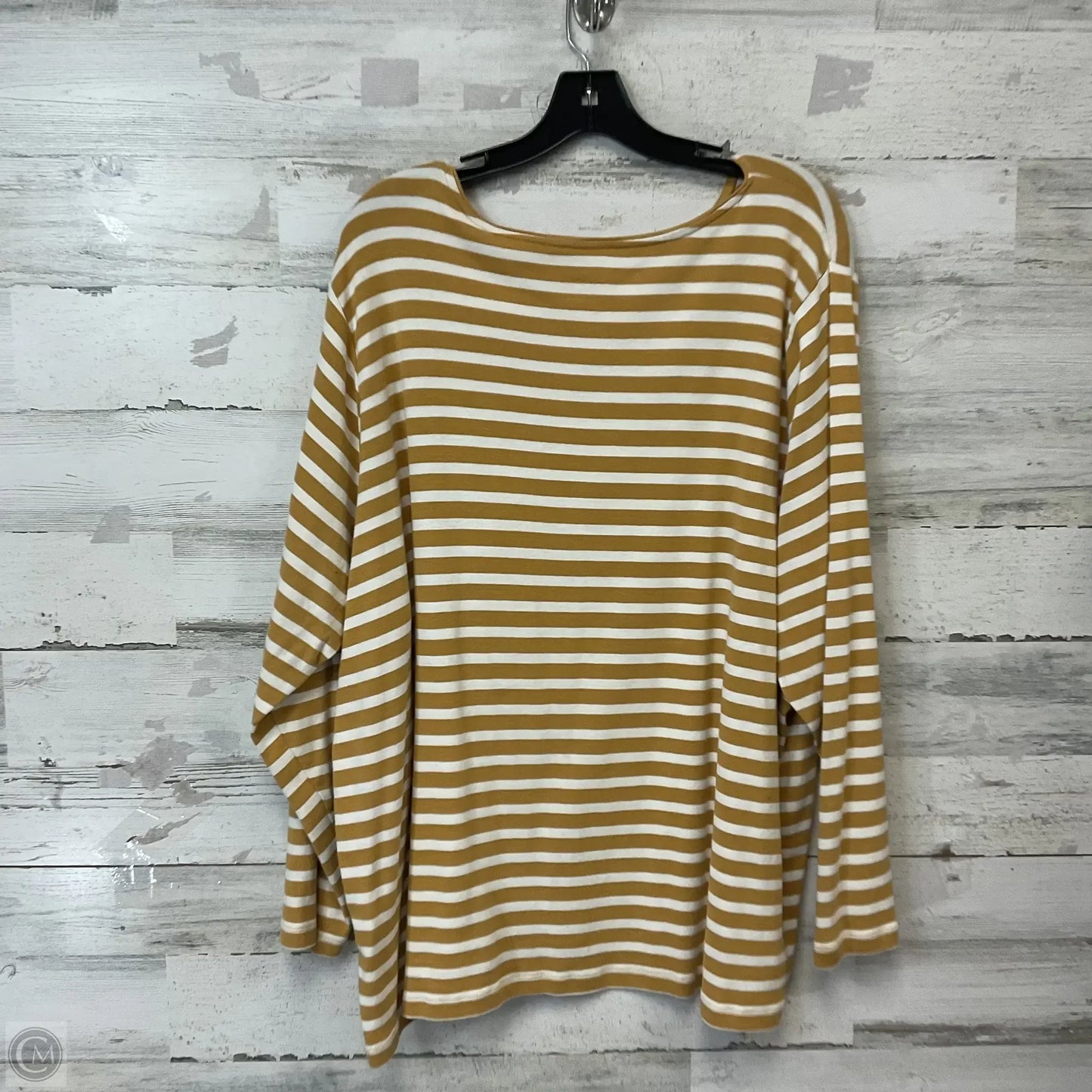 Top Long Sleeve Basic By Cj Banks In Yellow, Size: 3x