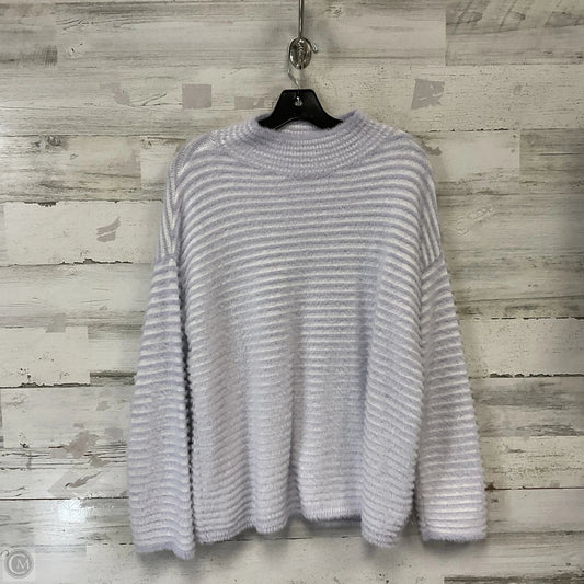 Sweater By Chicos In Purple & White, Size: Xl