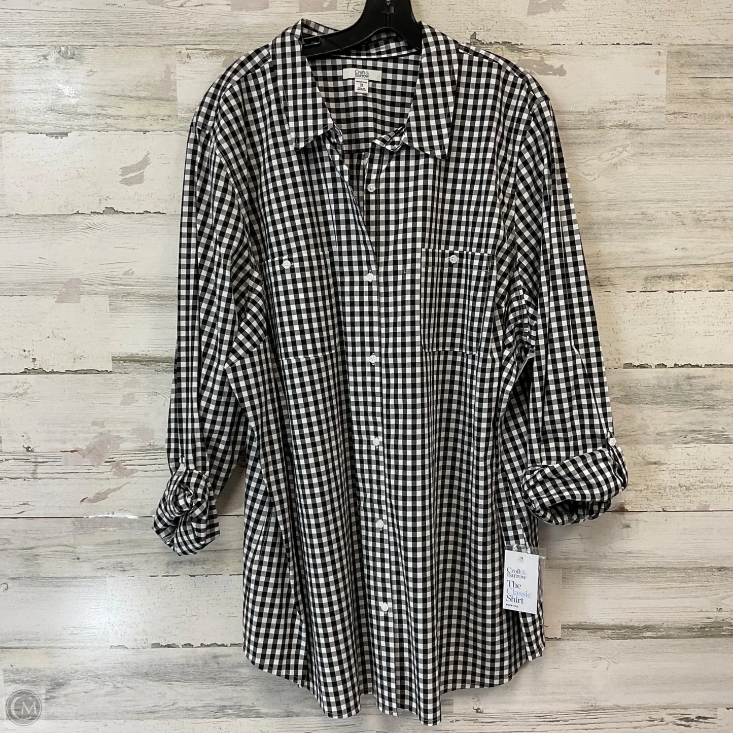 Blouse Long Sleeve By Croft And Barrow In Black, Size: 3x