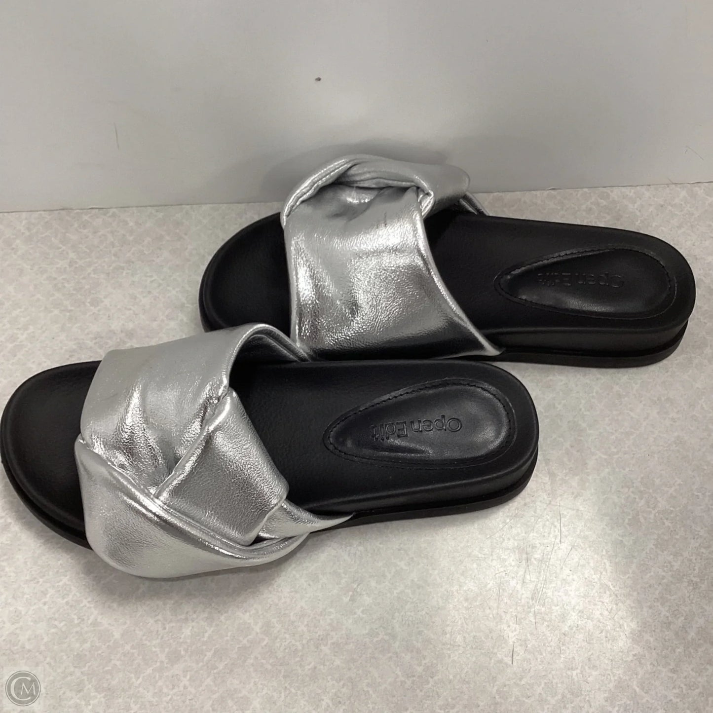 Sandals Flats By Open Edit In Silver, Size: 6