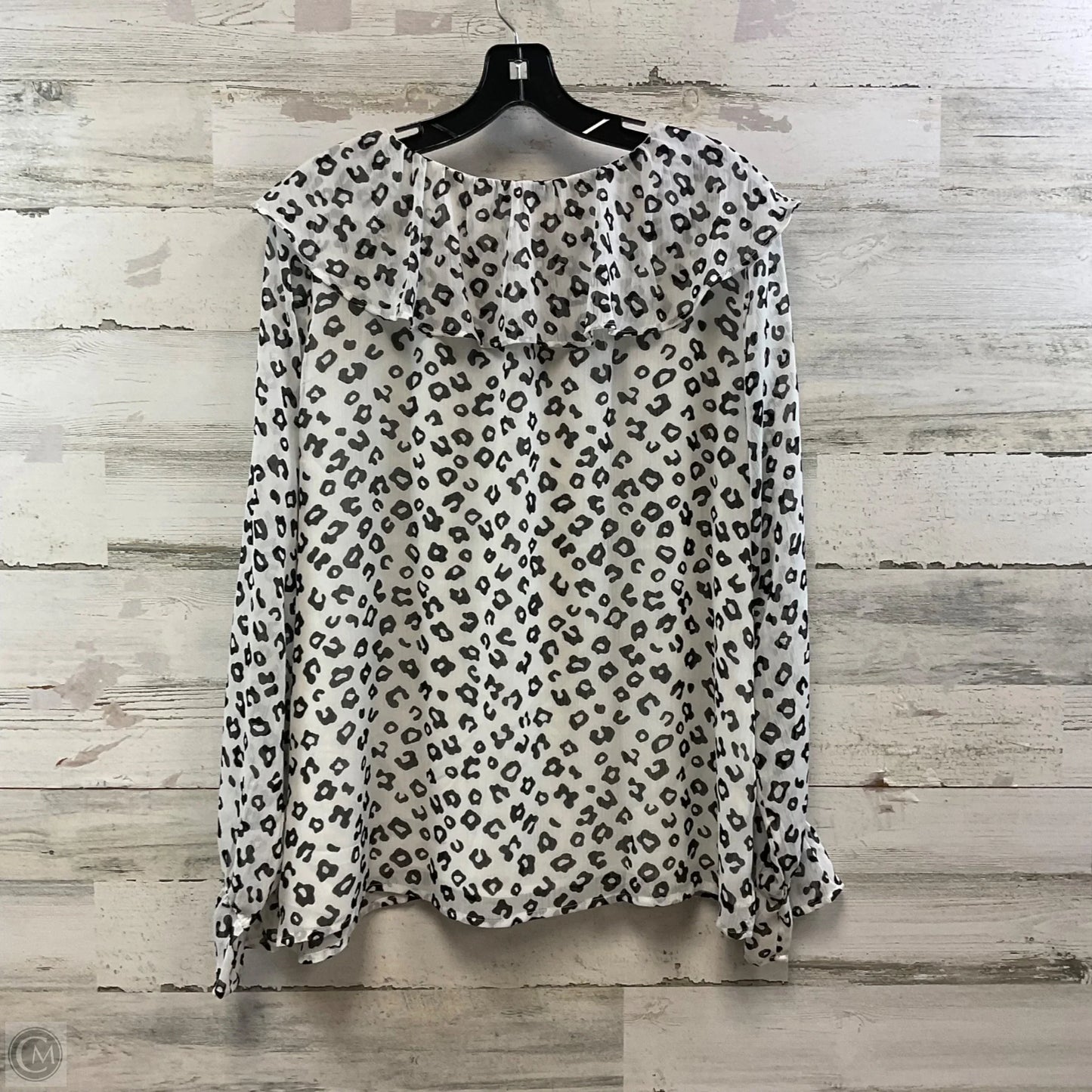 Blouse Long Sleeve By Loft In White, Size: L