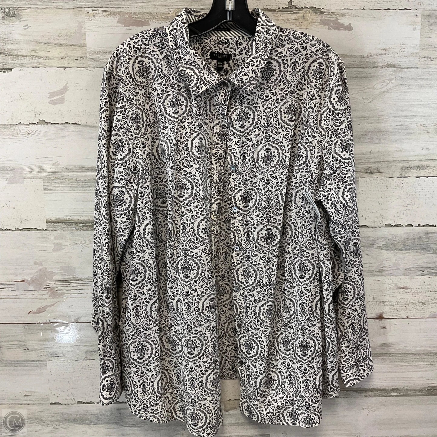 Blouse Long Sleeve By Talbots In Black, Size: 2x