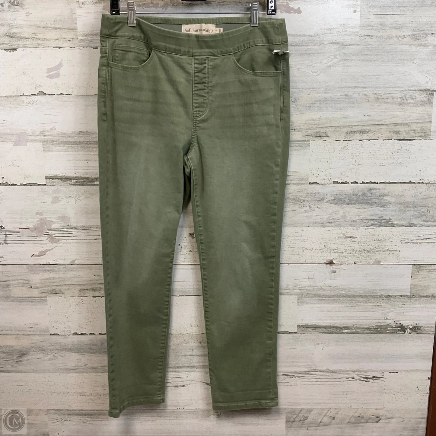 Jeans Straight By Soft Surroundings In Green Denim, Size: S