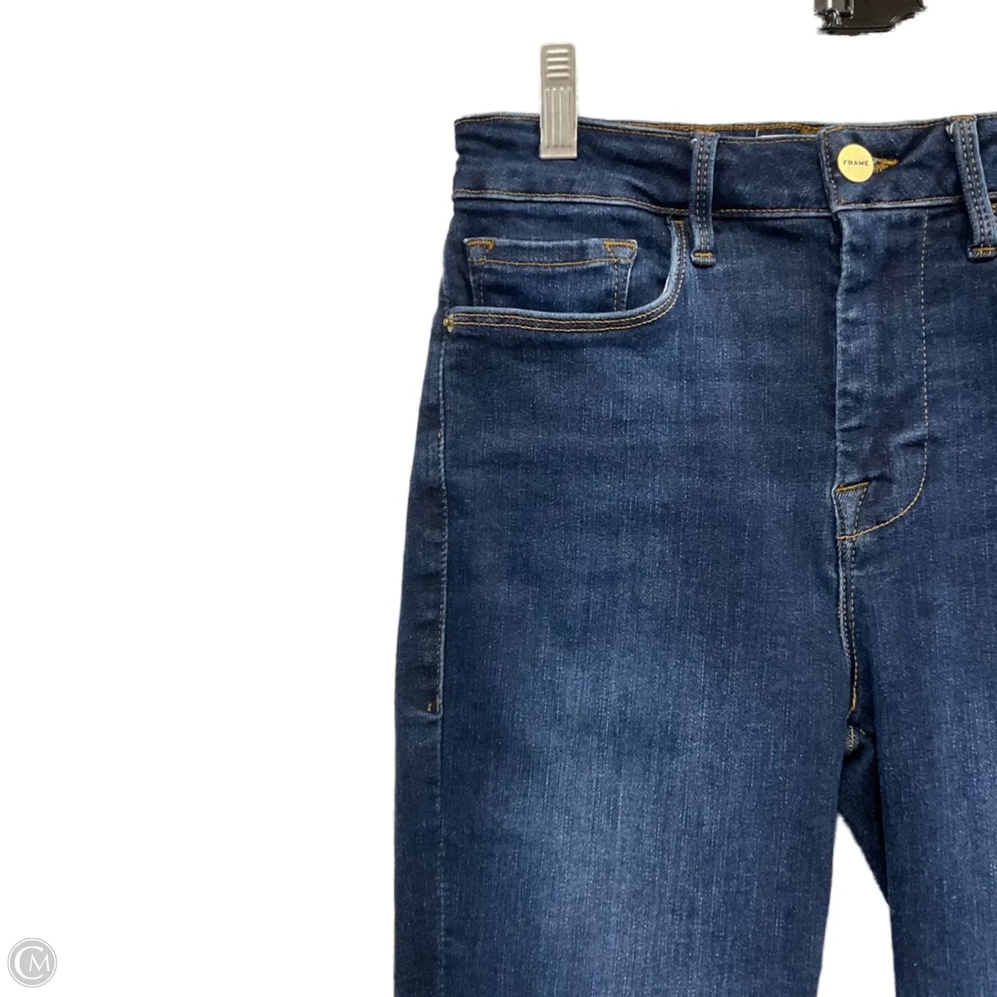 Jeans Skinny By Frame In Blue Denim, Size: 0
