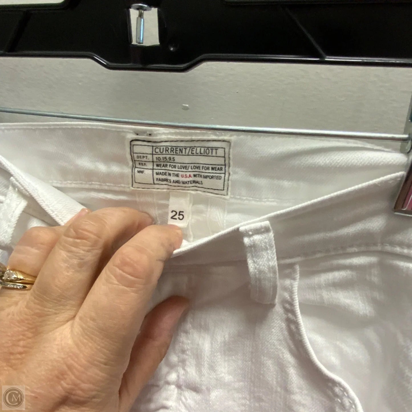 Jeans Skinny By Current/elliott In White Denim, Size: 0