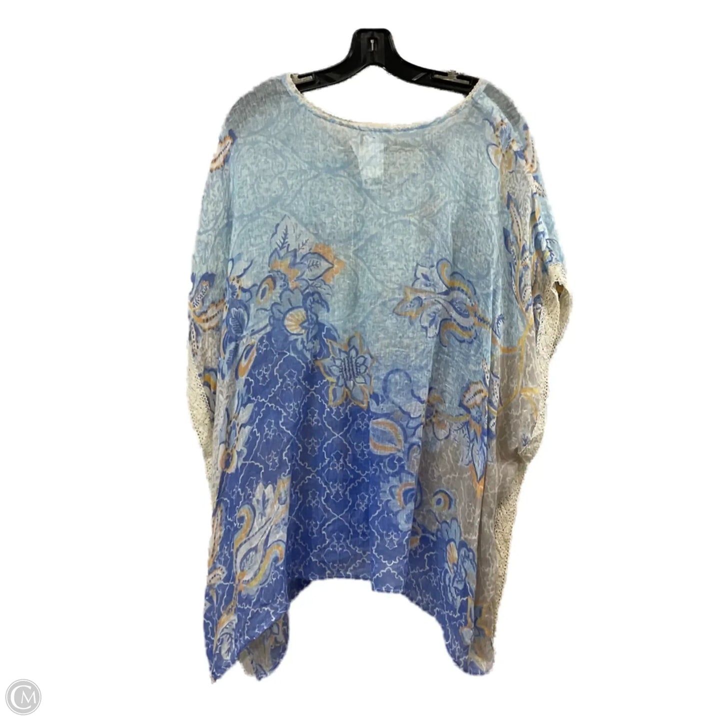 Blouse Short Sleeve By Chicos In Blue, Size: L