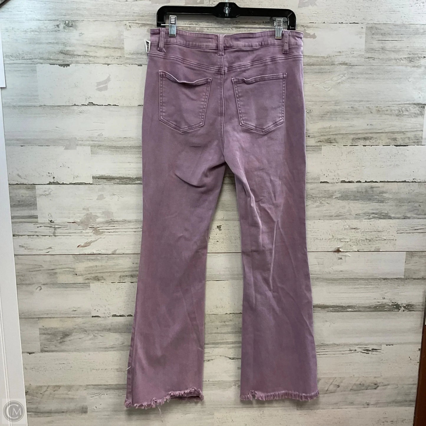 Jeans Flared By Zenana Outfitters In Purple Denim, Size: L