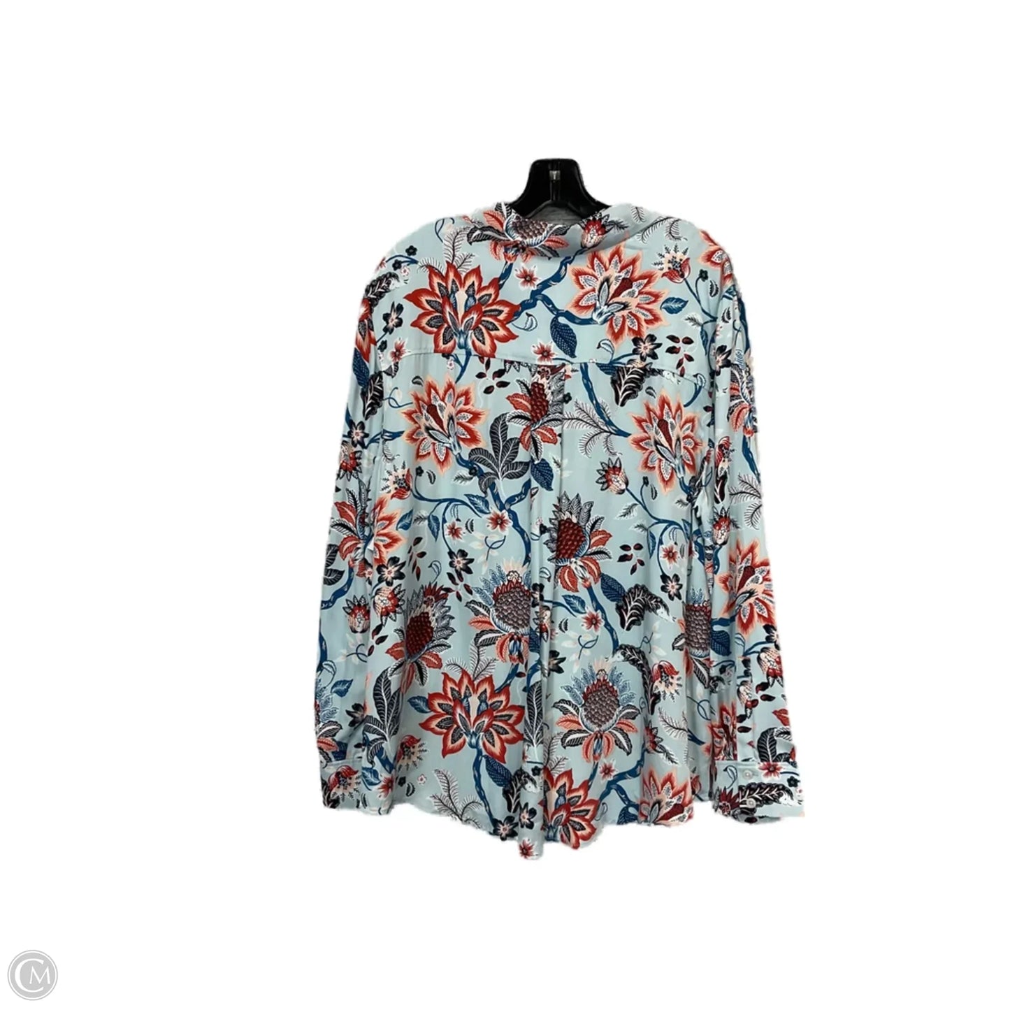 Blouse Long Sleeve By Chicos In Blue, Size: Xxl