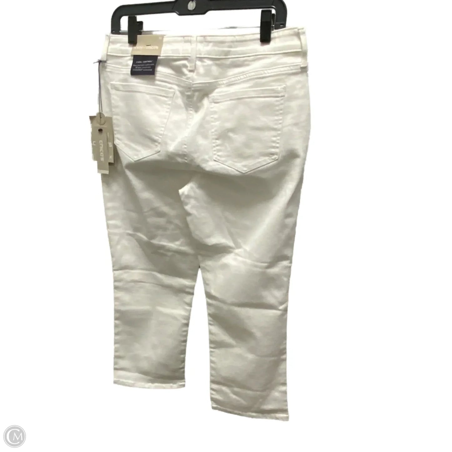 Jeans Cropped By Chicos In White Denim, Size: 10