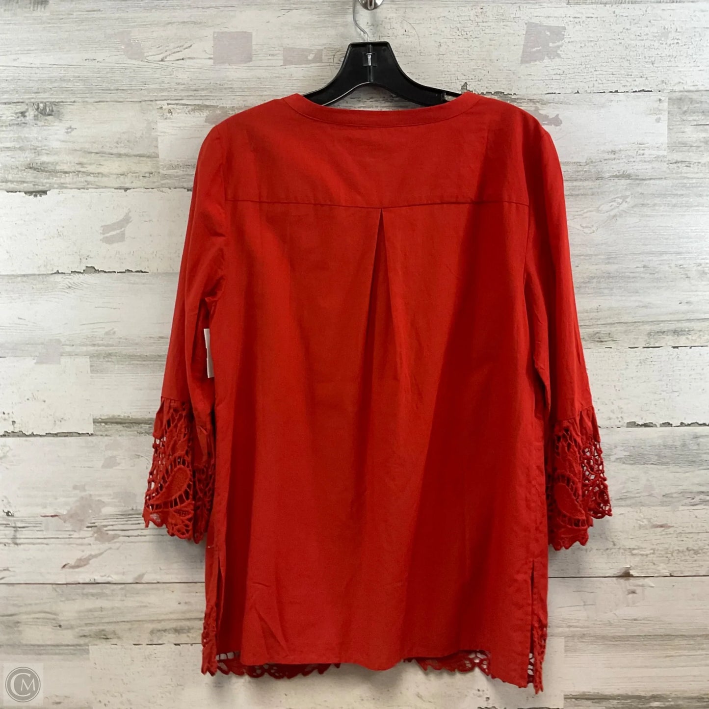 Blouse 3/4 Sleeve By Chicos In Orange, Size: M
