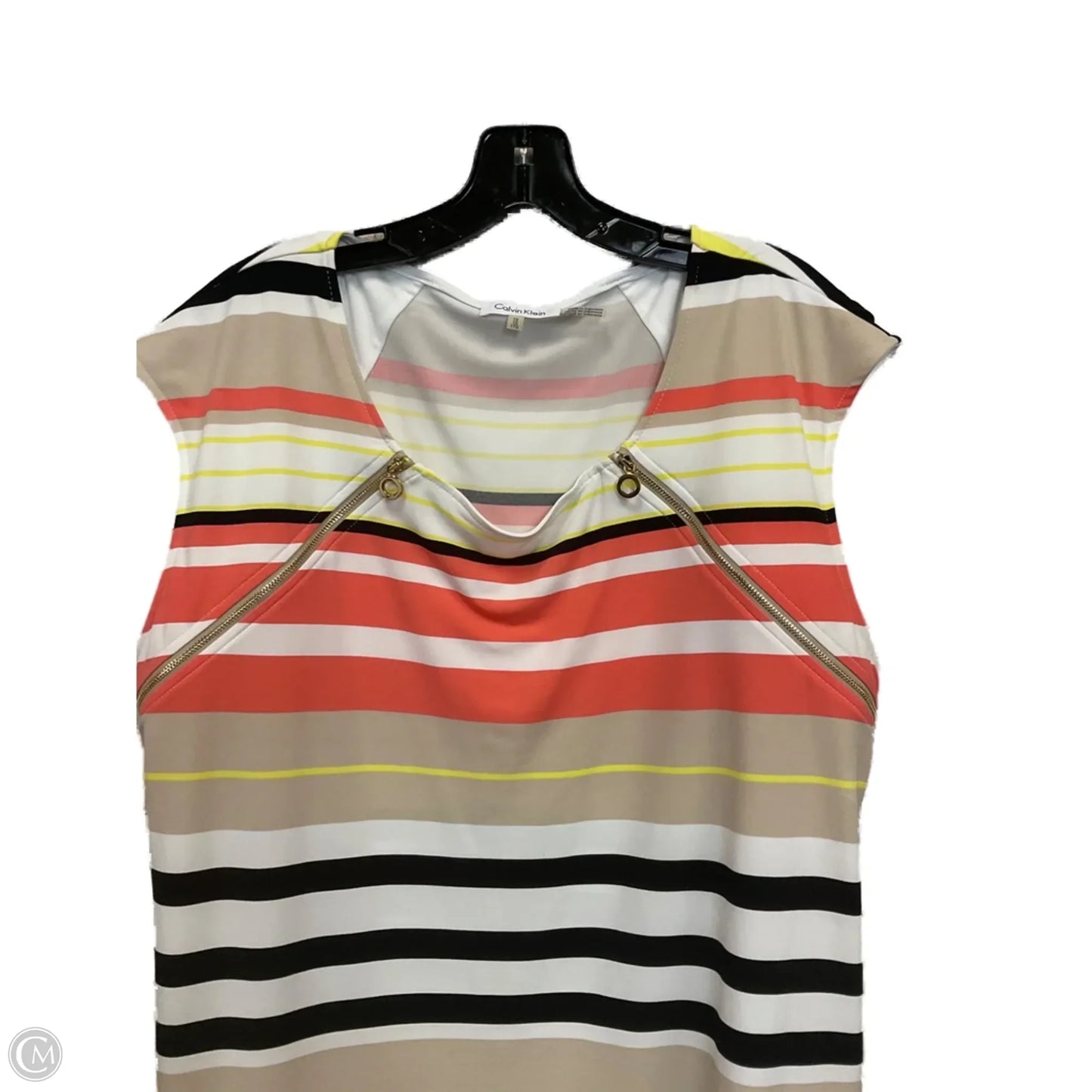 Blouse Sleeveless By Calvin Klein In Cream, Size: 1x