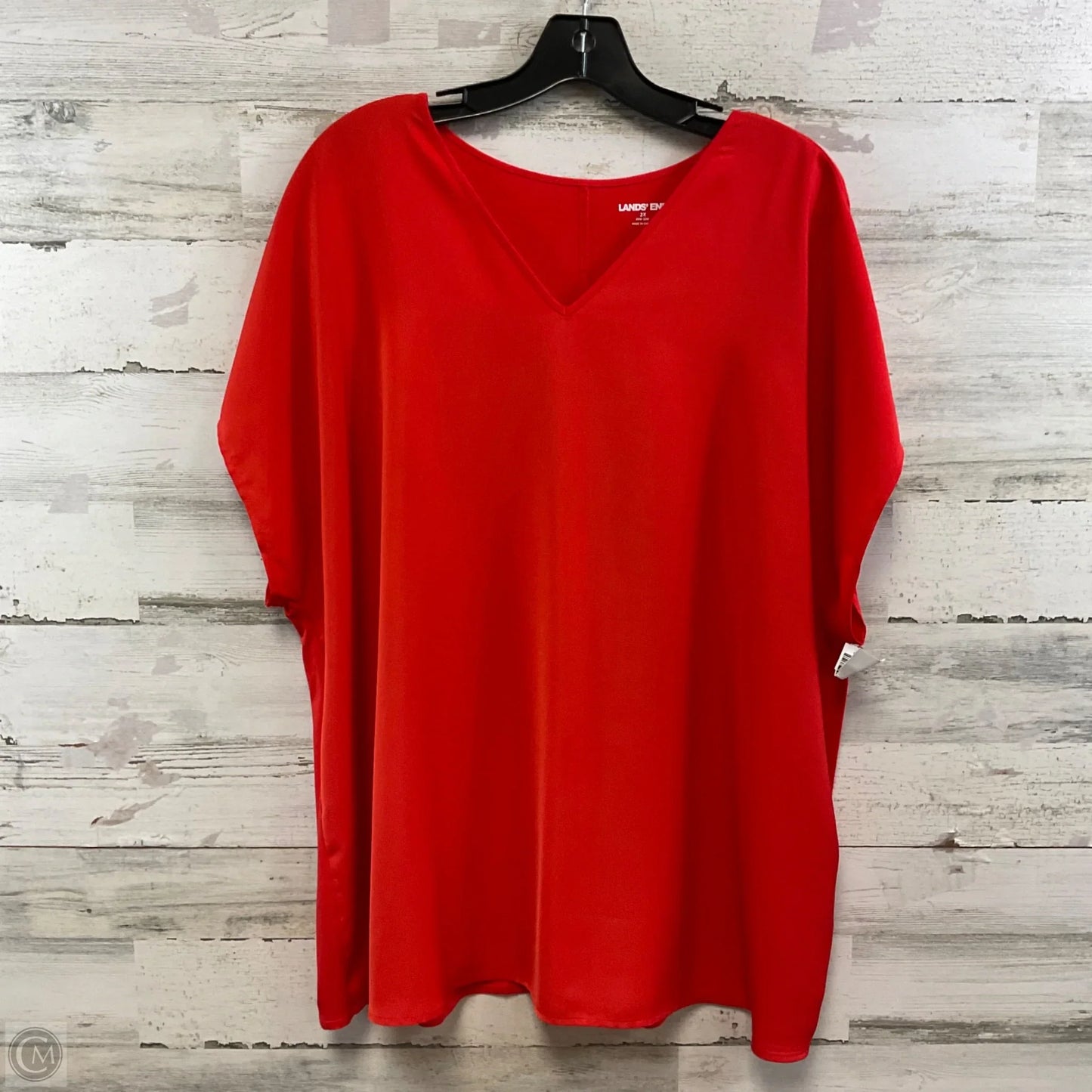 Blouse Sleeveless By Lands End In Red, Size: 2x