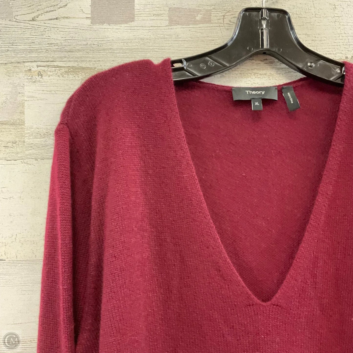 Sweater Cashmere By Theory In Maroon, Size: Xl
