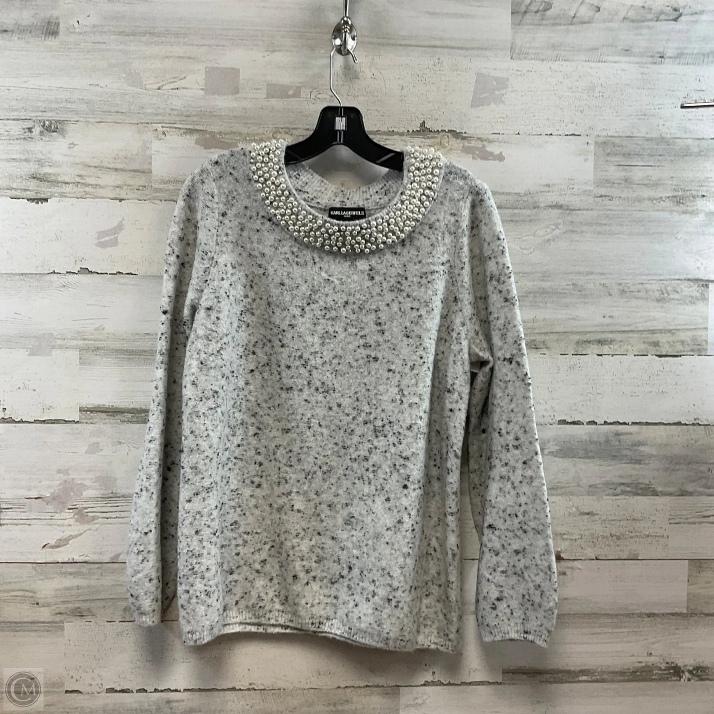 Sweater Designer By Karl Lagerfeld In Grey, Size: M
