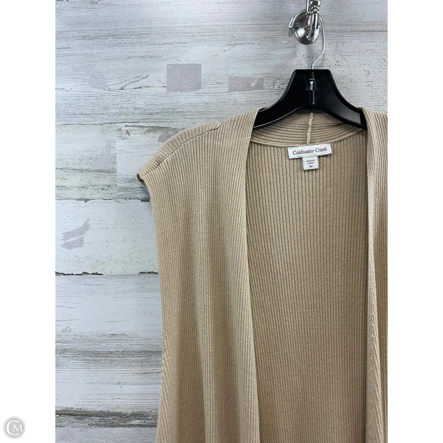 Sweater Cardigan By Coldwater Creek In Tan, Size: 3x