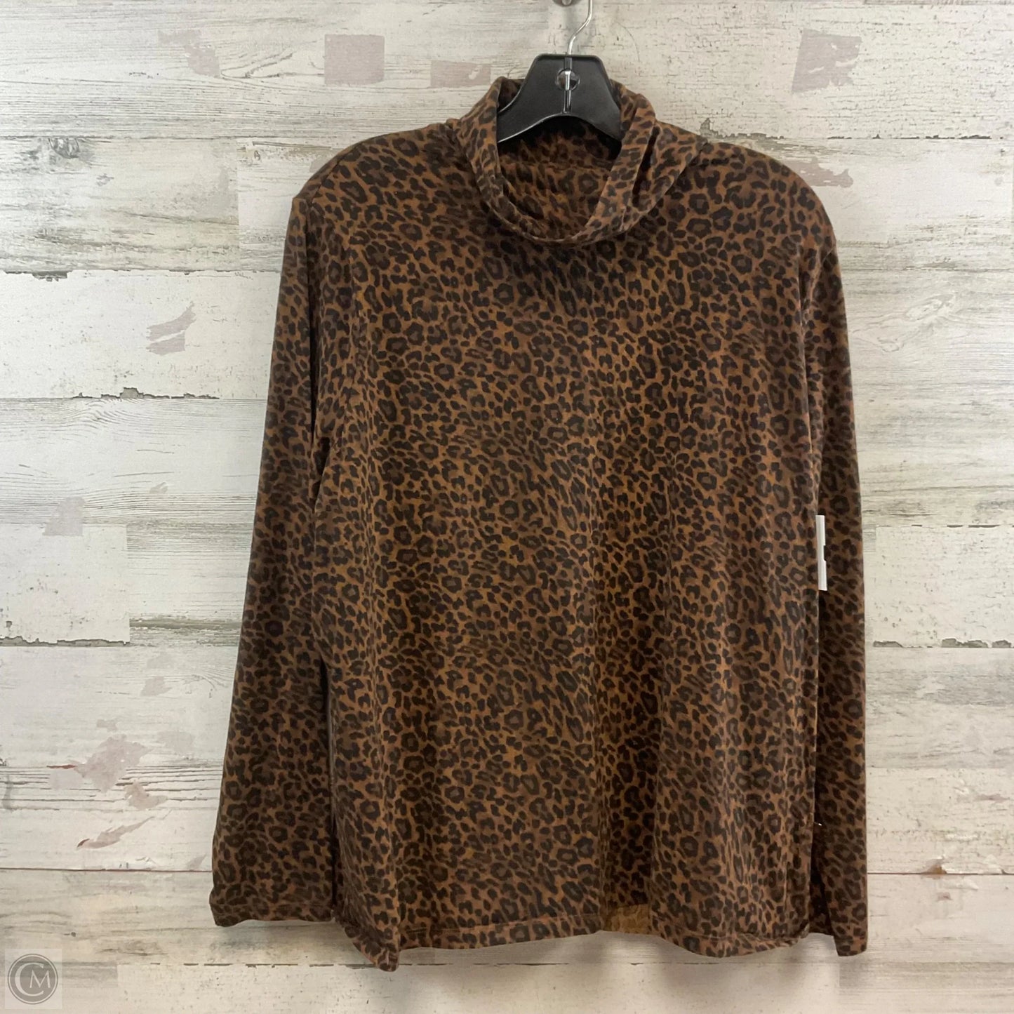 Top Long Sleeve Basic By Talbots In Animal Print, Size: 2x