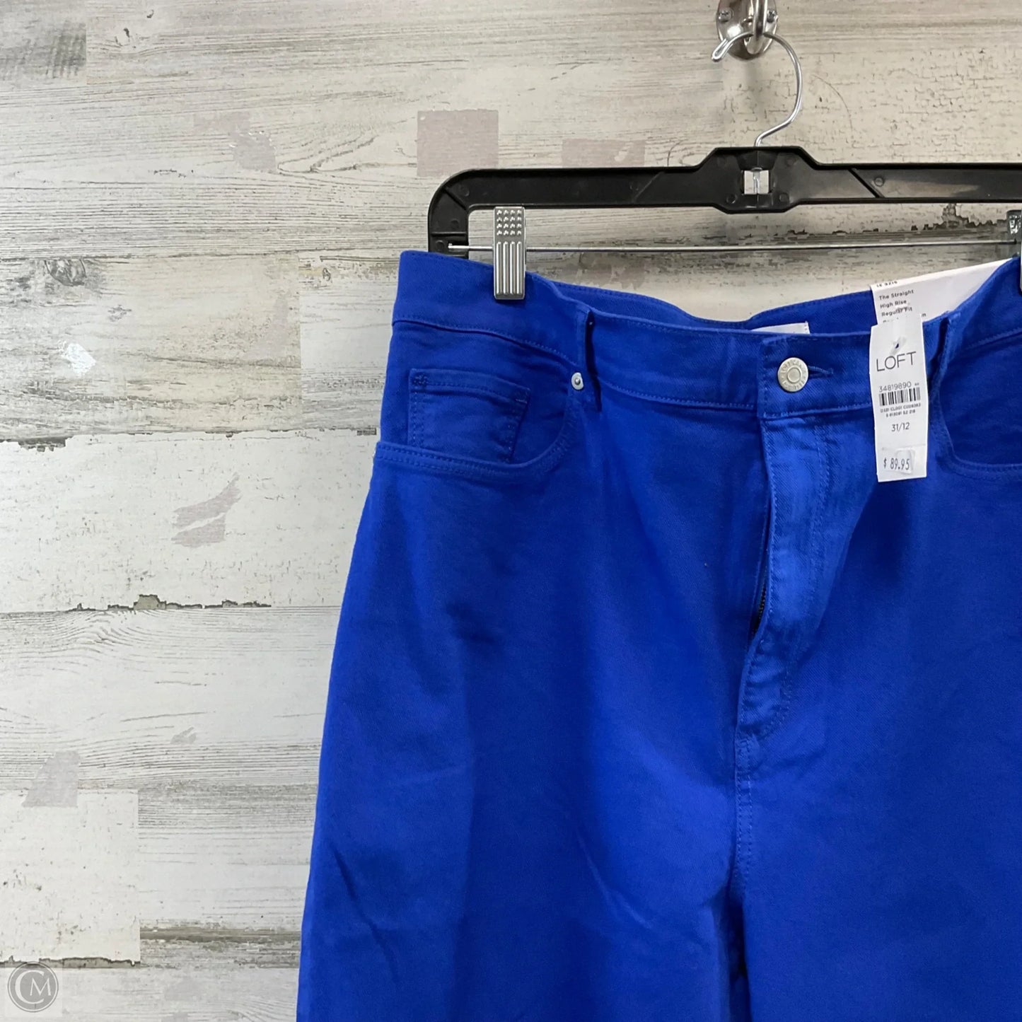 Jeans Straight By Loft In Blue Denim, Size: 12