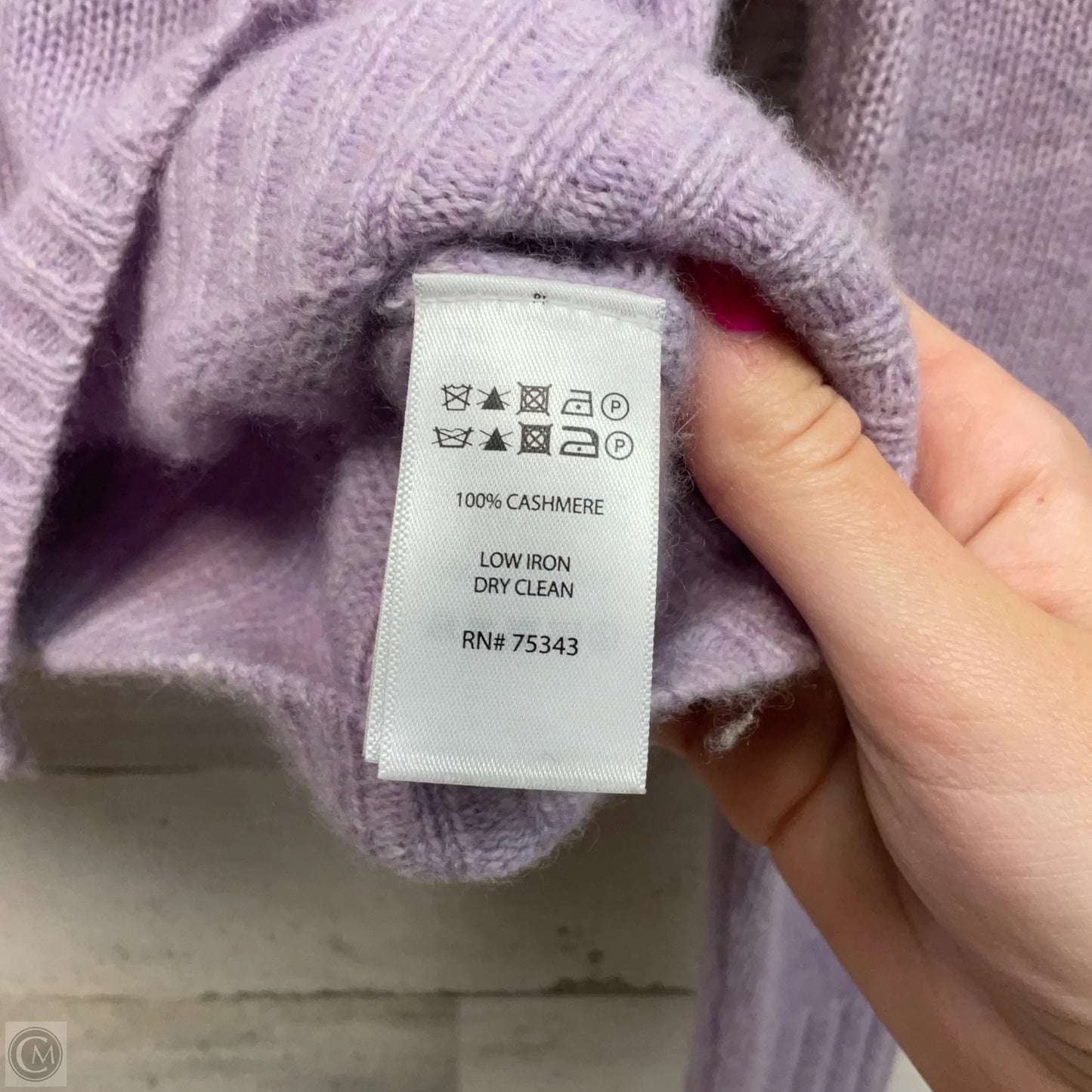 Sweater Cardigan Cashmere By Saks Fifth Avenue In Purple, Size: L