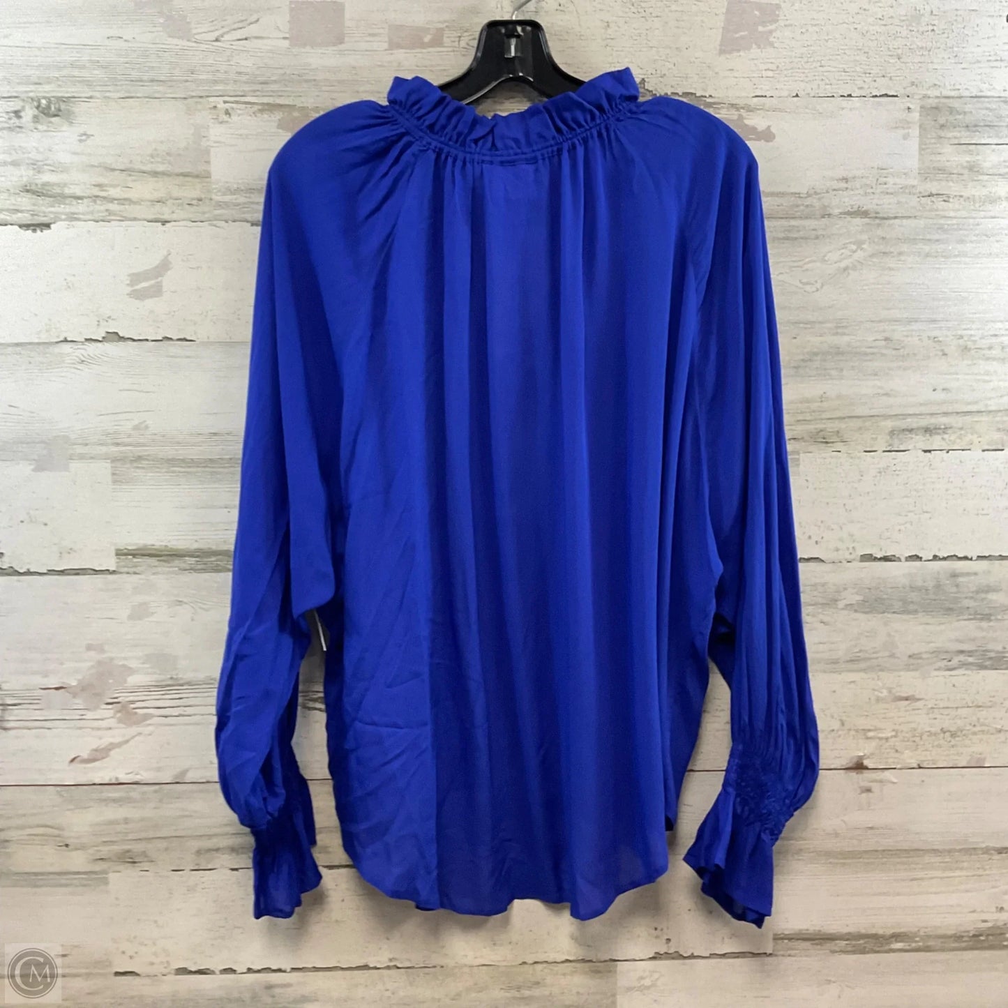 Blouse Long Sleeve By FINLEY In Blue, Size: M
