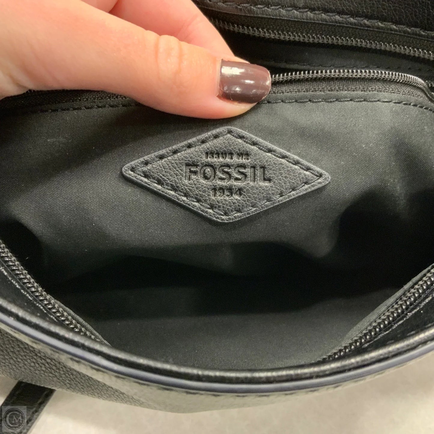 Crossbody Leather By Fossil, Size: Medium