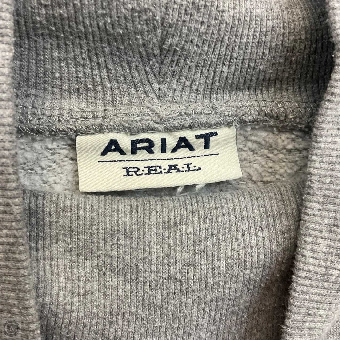 Sweatshirt Collar By Ariat In Grey, Size: M