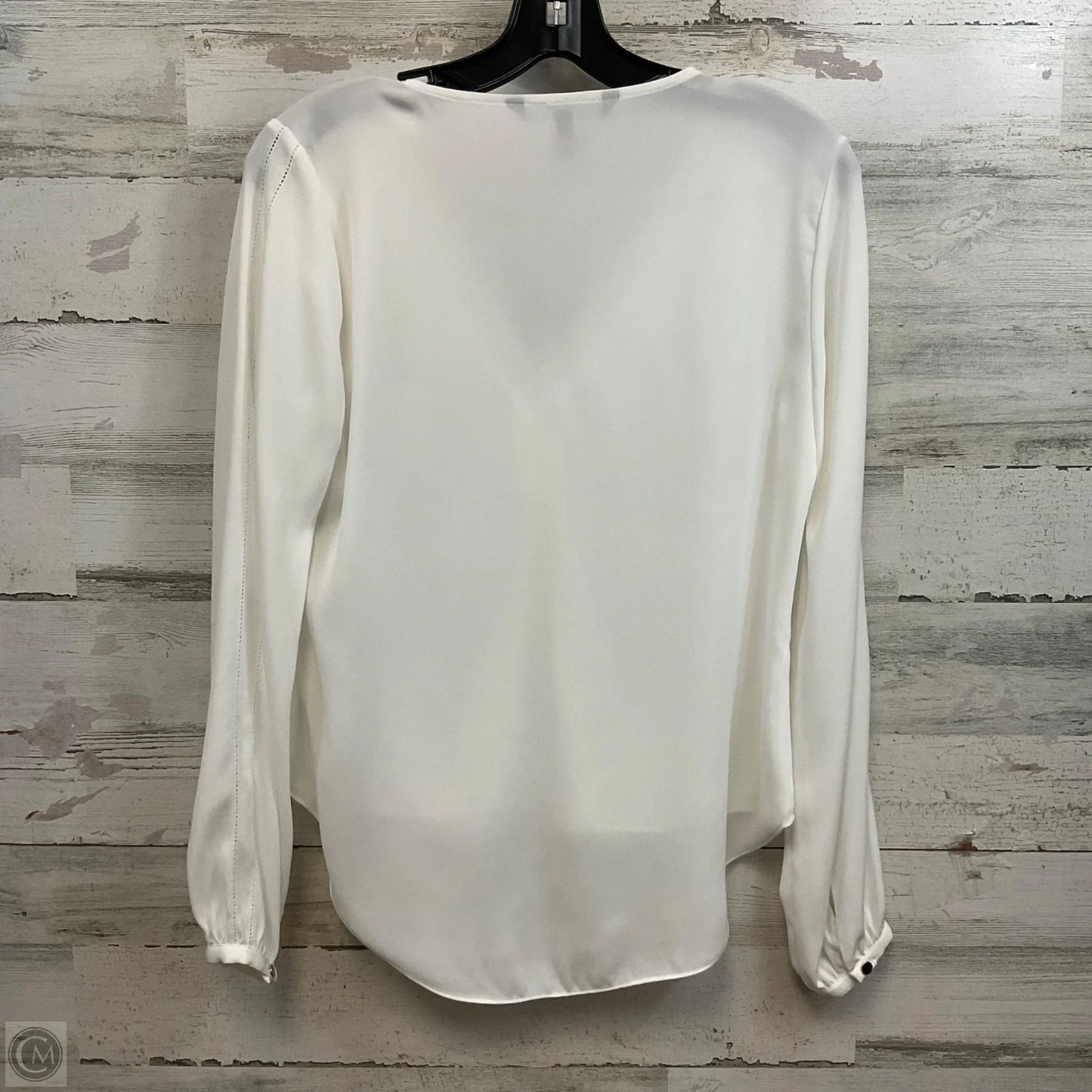 Blouse Long Sleeve By White House Black Market In Cream, Size: Xs