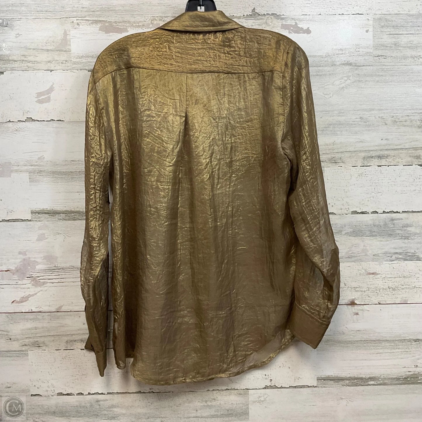 Blouse Long Sleeve By Michael By Michael Kors In Gold, Size: S