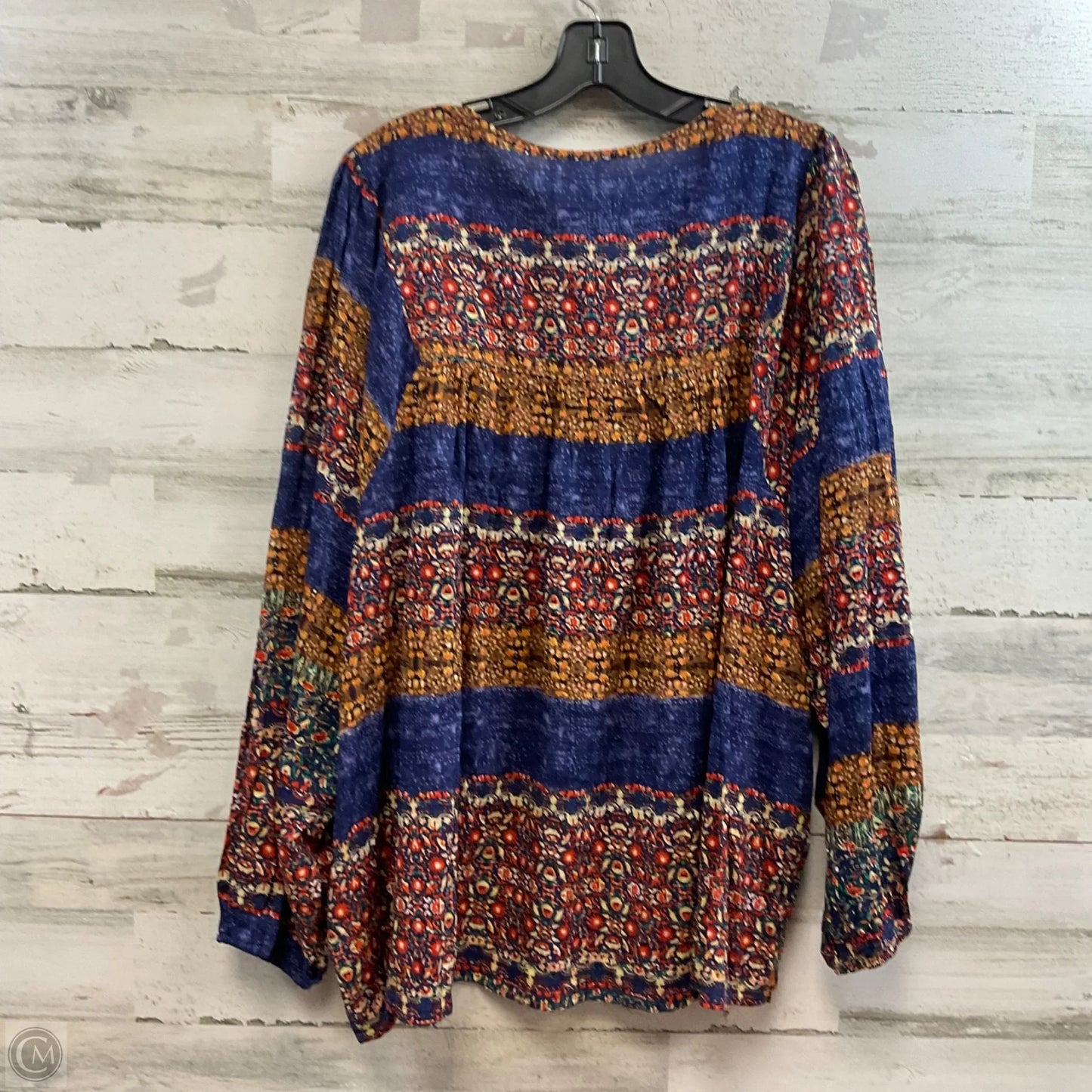 Top Long Sleeve By Easel In Blue, Size: 2x