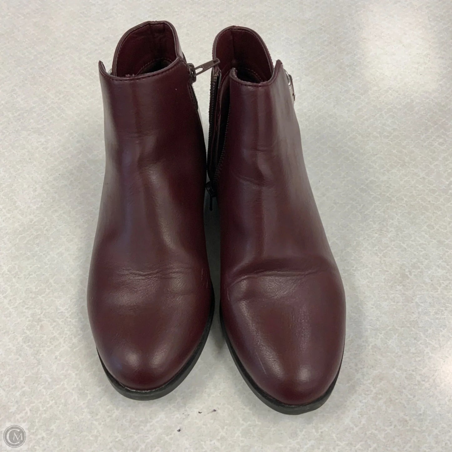 Boots Ankle Flats By St Johns Bay In Maroon, Size: 7.5