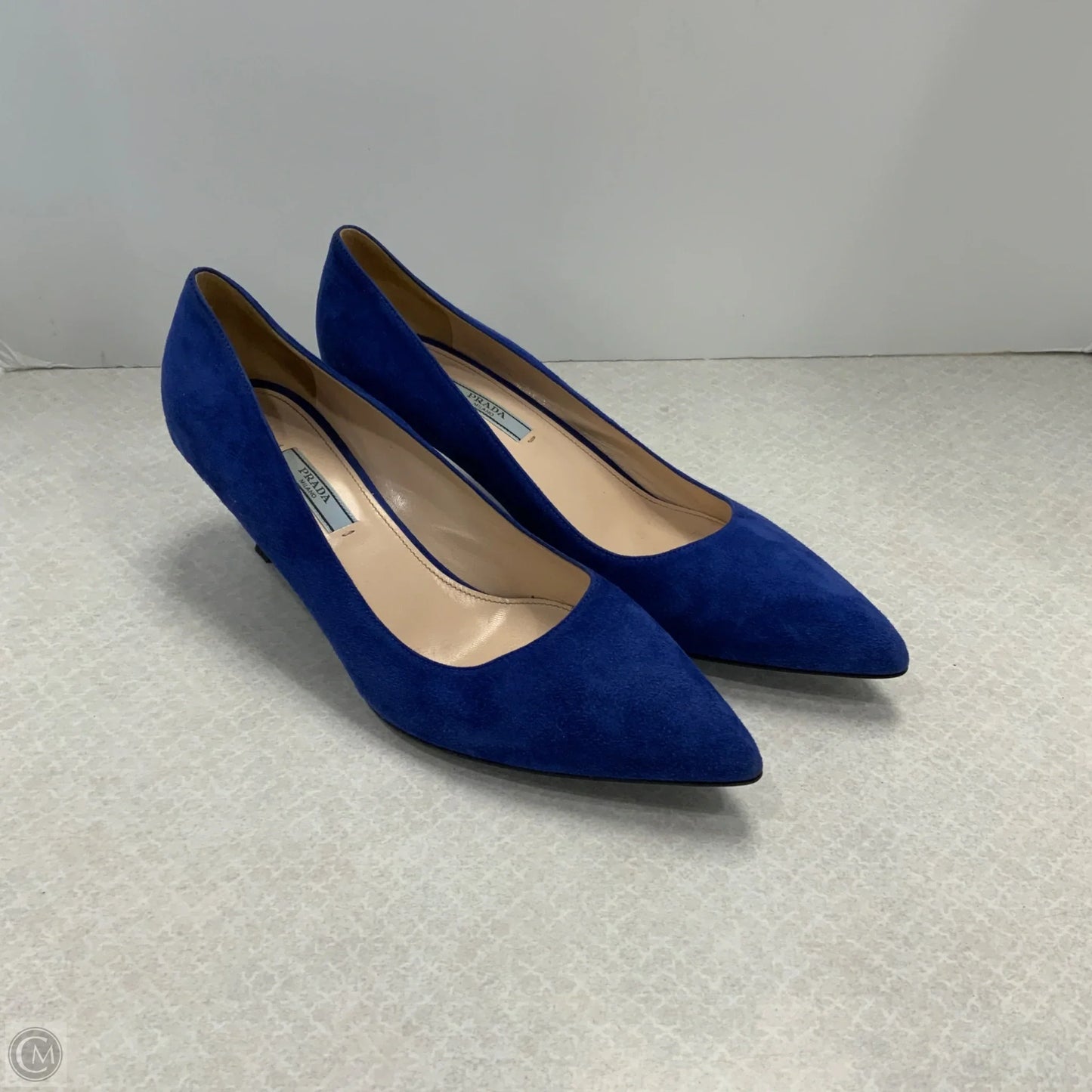 Shoes Luxury Designer By Prada In Blue, Size: 10