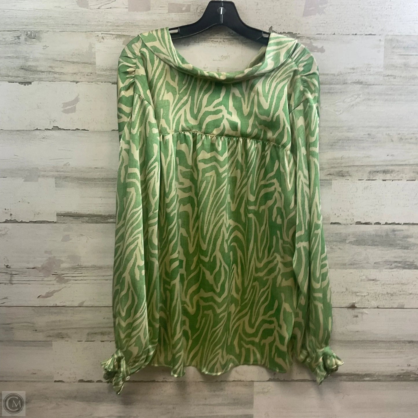 Blouse Long Sleeve By Vince Camuto In Green, Size: 2x