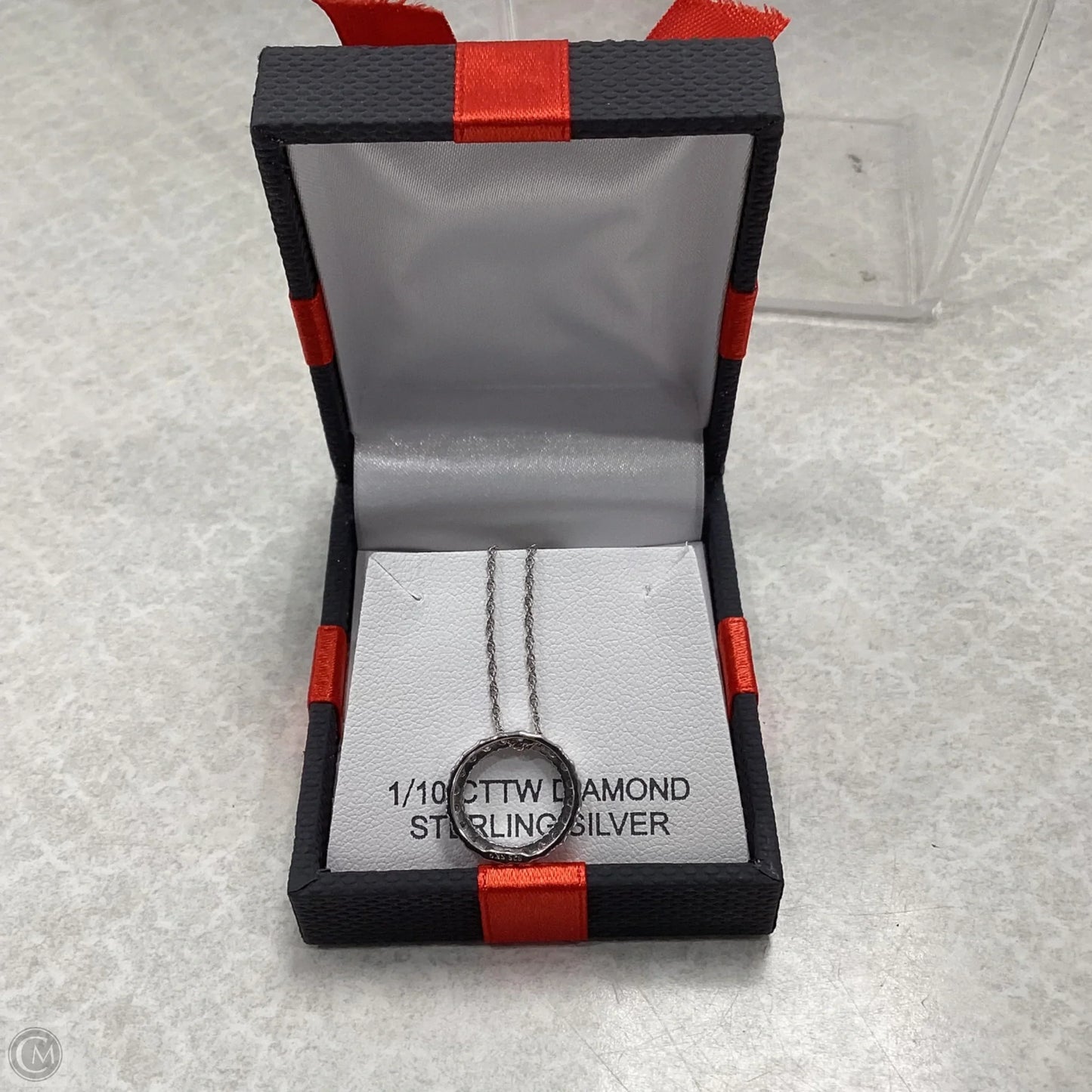 Necklace Sterling Silver By 1/10 Cttw Diamond