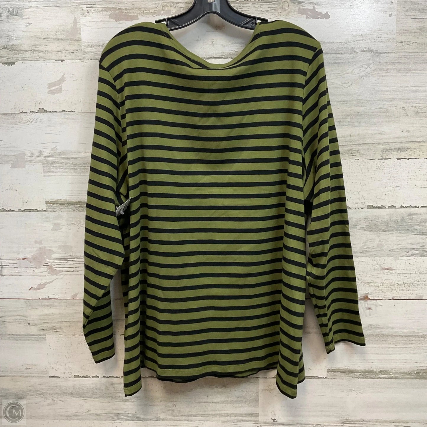 Top Long Sleeve By Cj Banks In Grey, Size: 3x