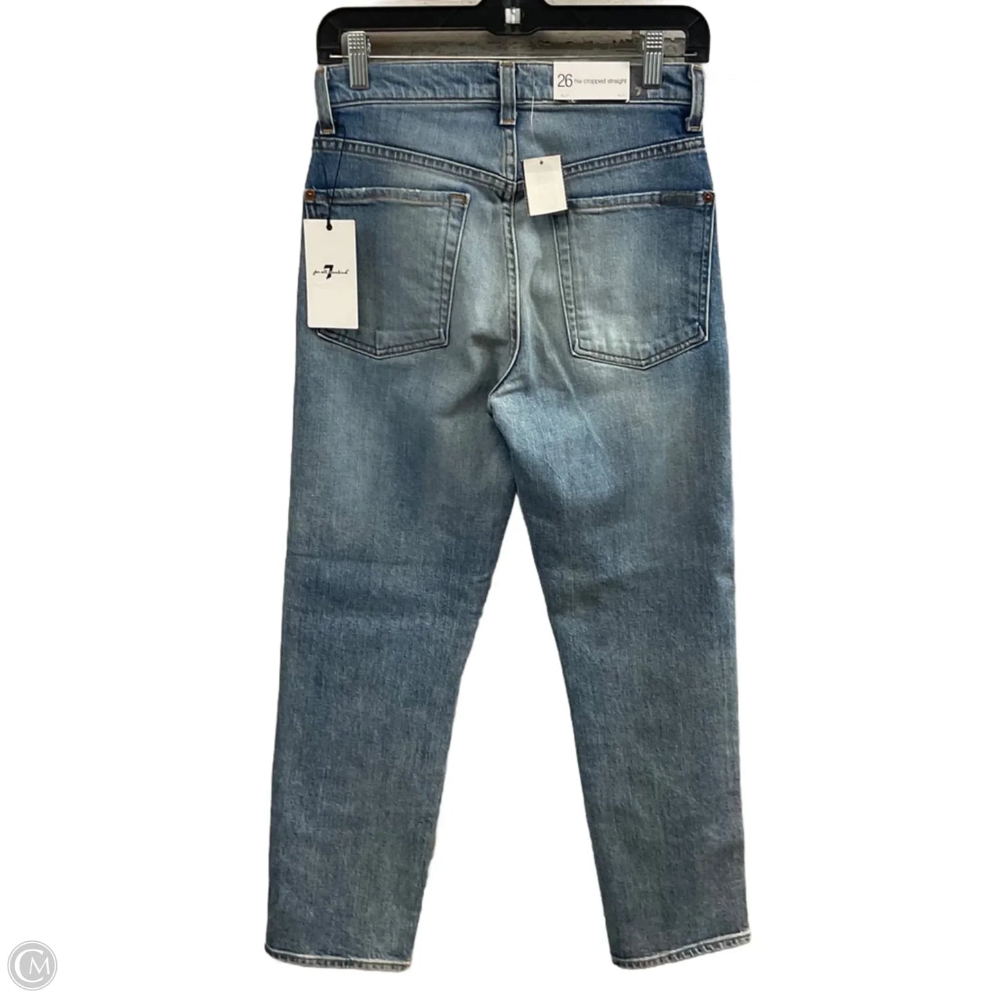 Jeans Straight By 7 For All Mankind In Blue Denim, Size: 2