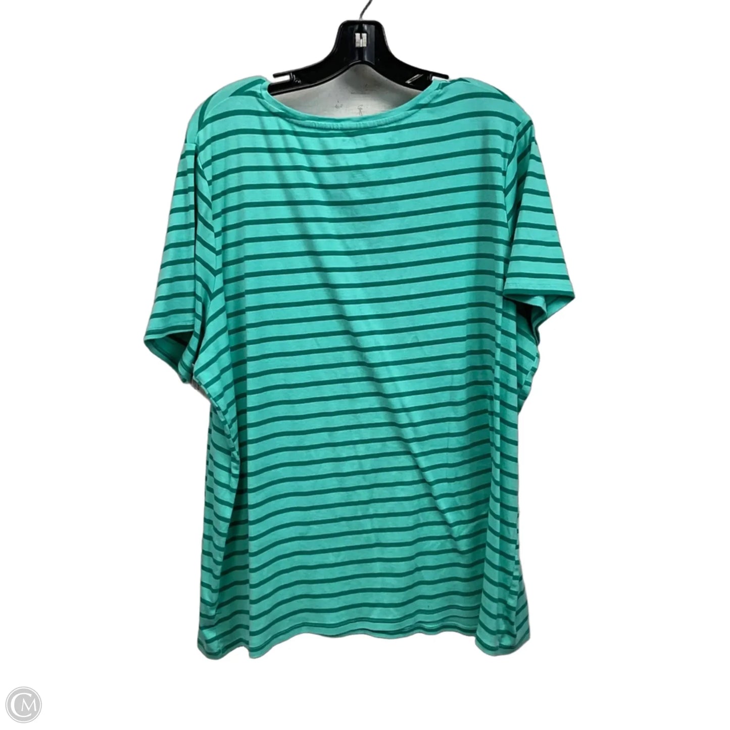 Top Short Sleeve Basic By Croft And Barrow In Green, Size: 3x