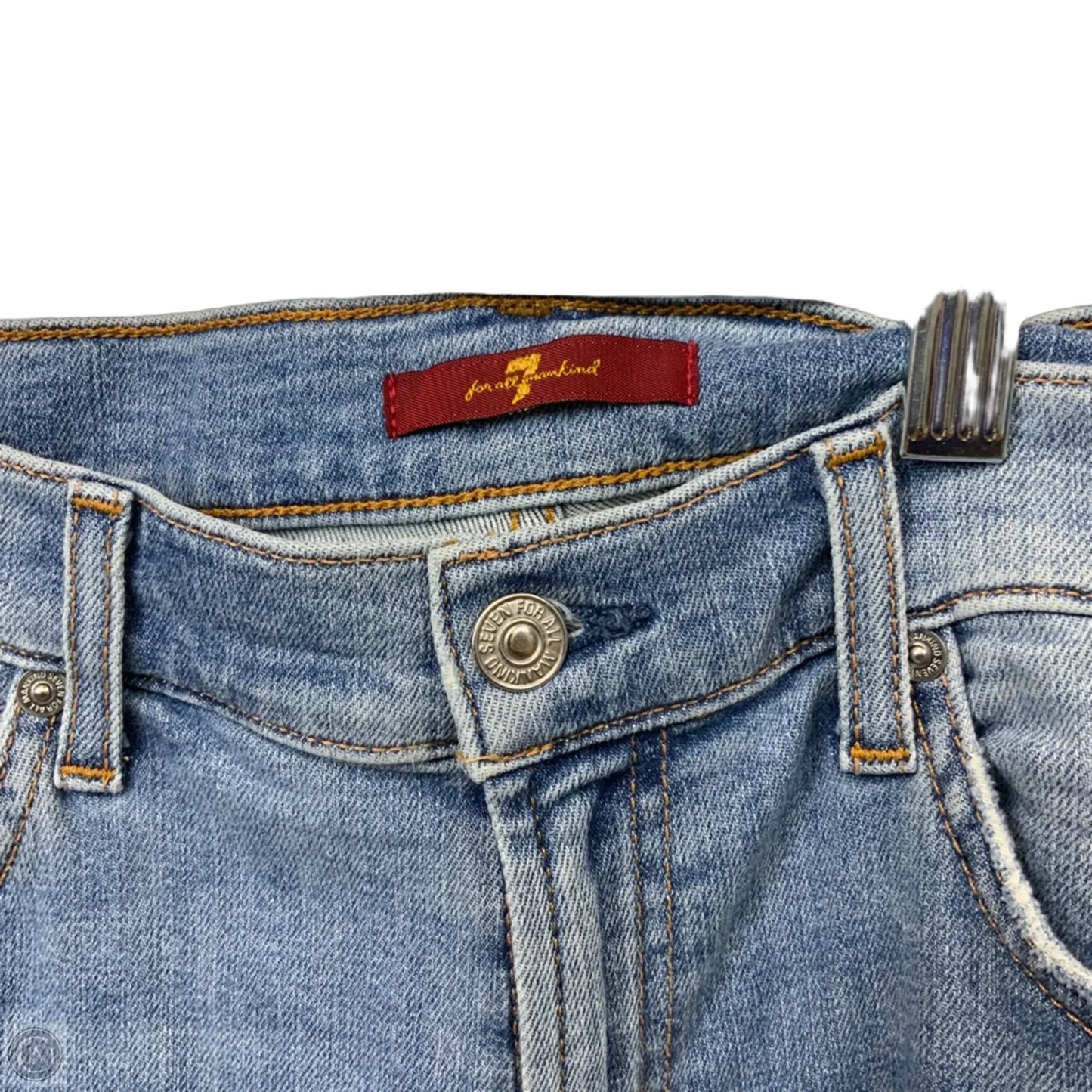 Jeans Flared By 7 For All Mankind In Blue Denim, Size: 8