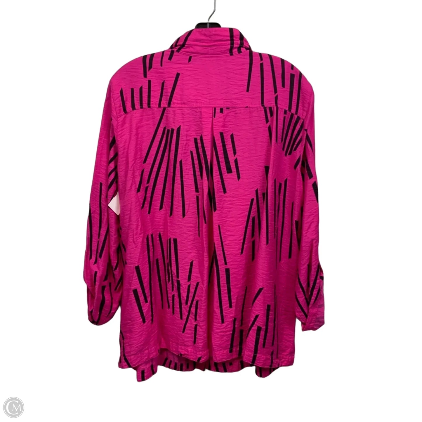 Blouse Long Sleeve By Ali Miles In Pink, Size: Xl
