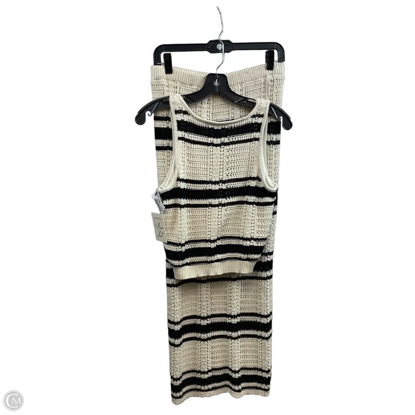 Skirt Set 2pc By Freshman 1996 In Black & Cream, Size: M