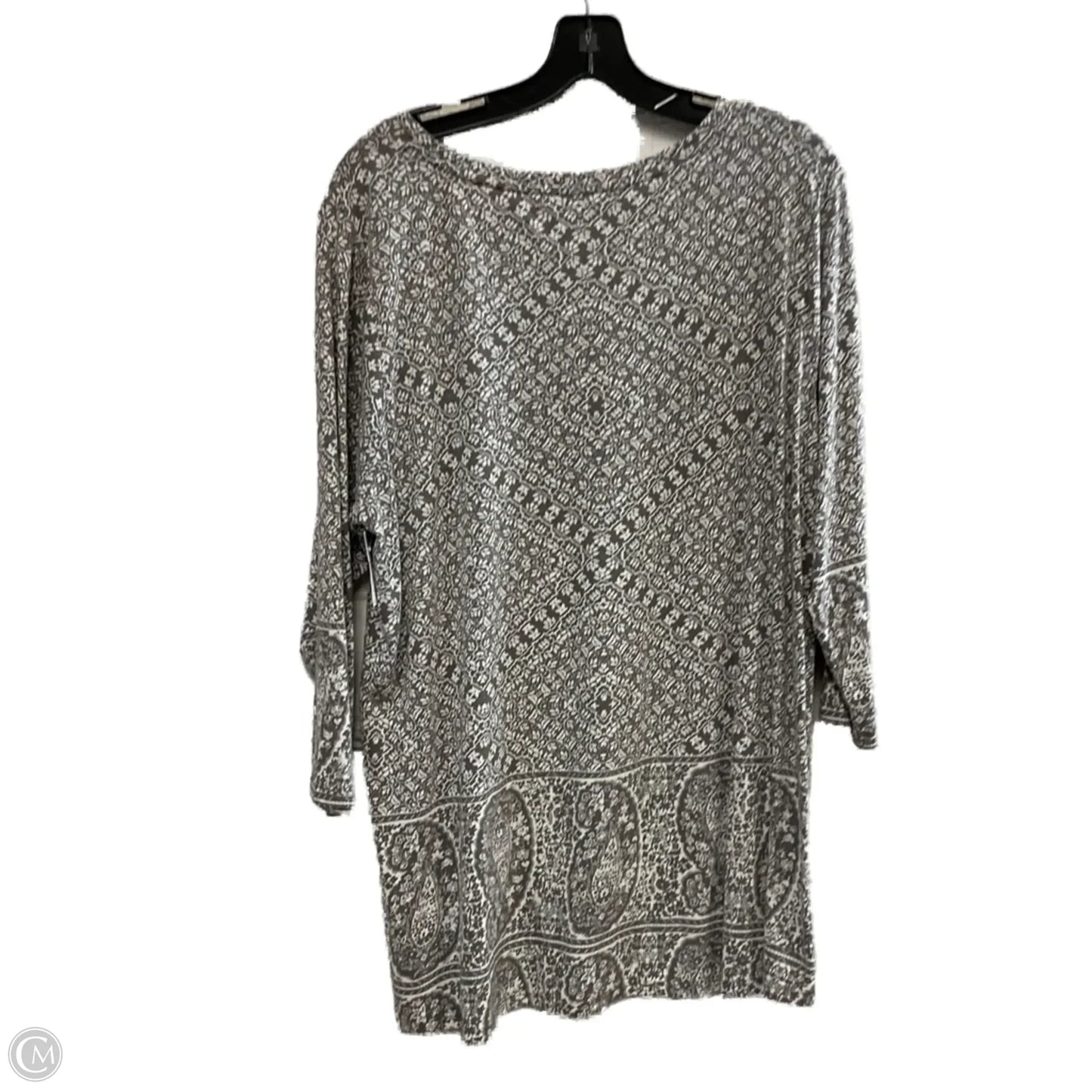 Top 3/4 Sleeve Basic By Lucky Brand In Brown, Size: 1x