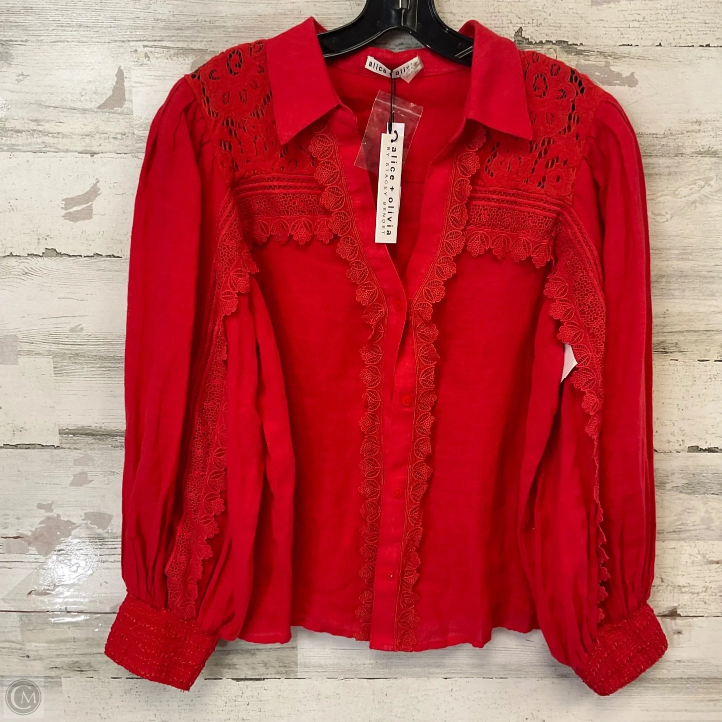 Blouse Designer By Alice + Olivia In Red, Size: L