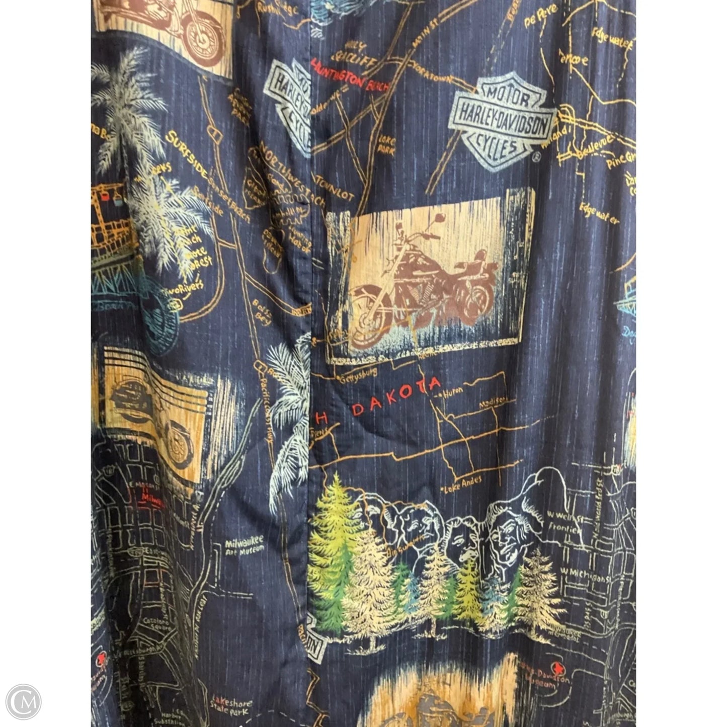 Dress Casual Short By Harley Davidson In Blue, Size: L