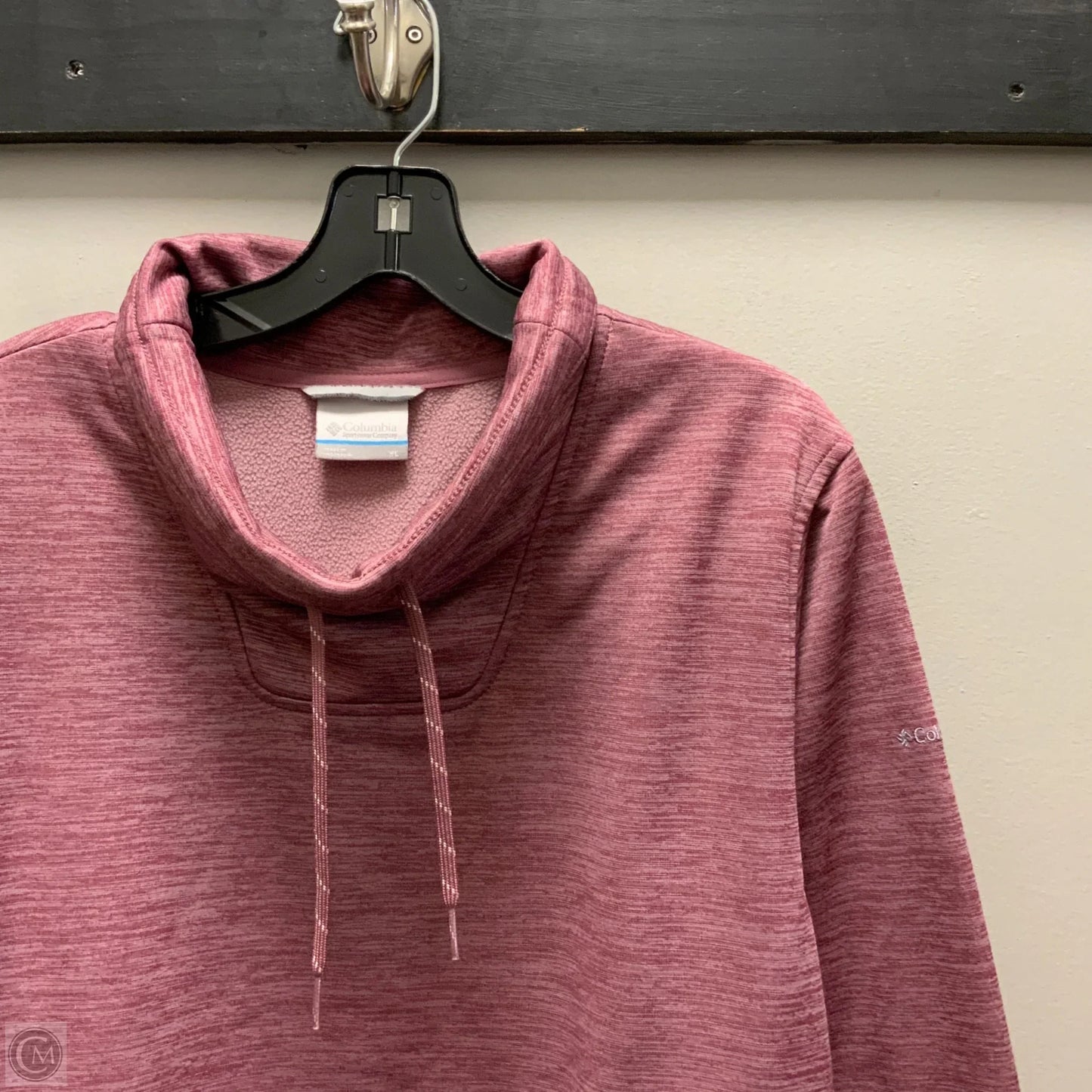 Athletic Top Long Sleeve Collar By Columbia In Maroon, Size: Xl