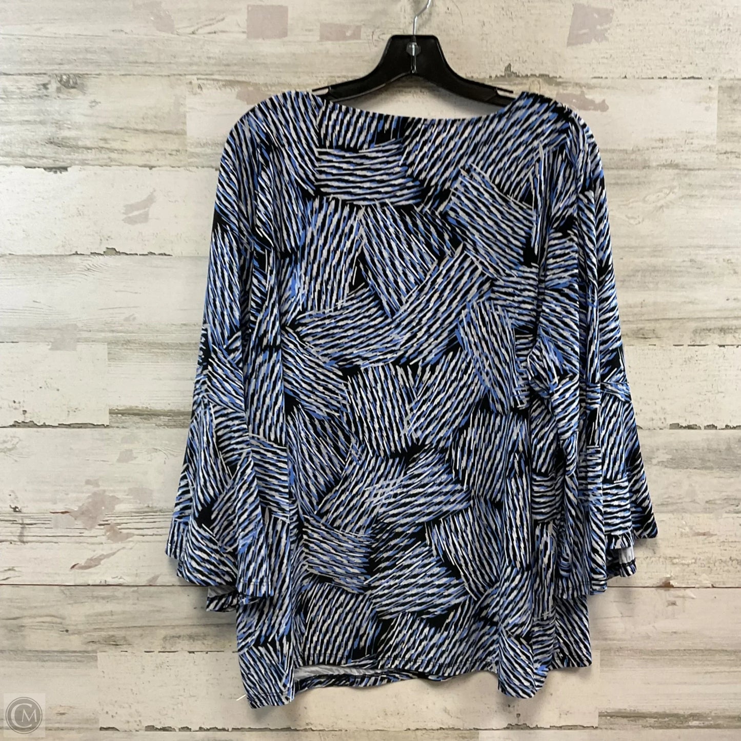 Top Long Sleeve Basic By Kasper In Blue, Size: 3x