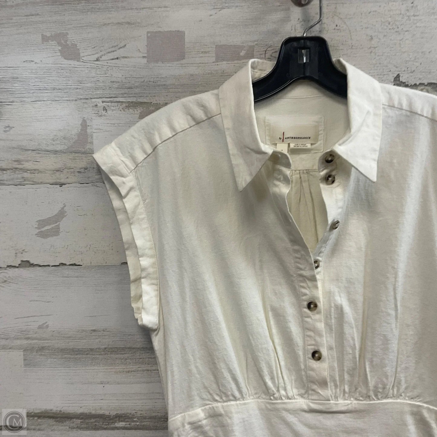 Dress Casual Midi By Anthropologie In Cream, Size: M