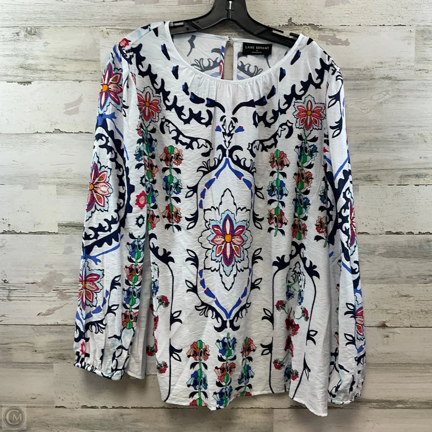 Top Long Sleeve By Lane Bryant In White, Size: 2x