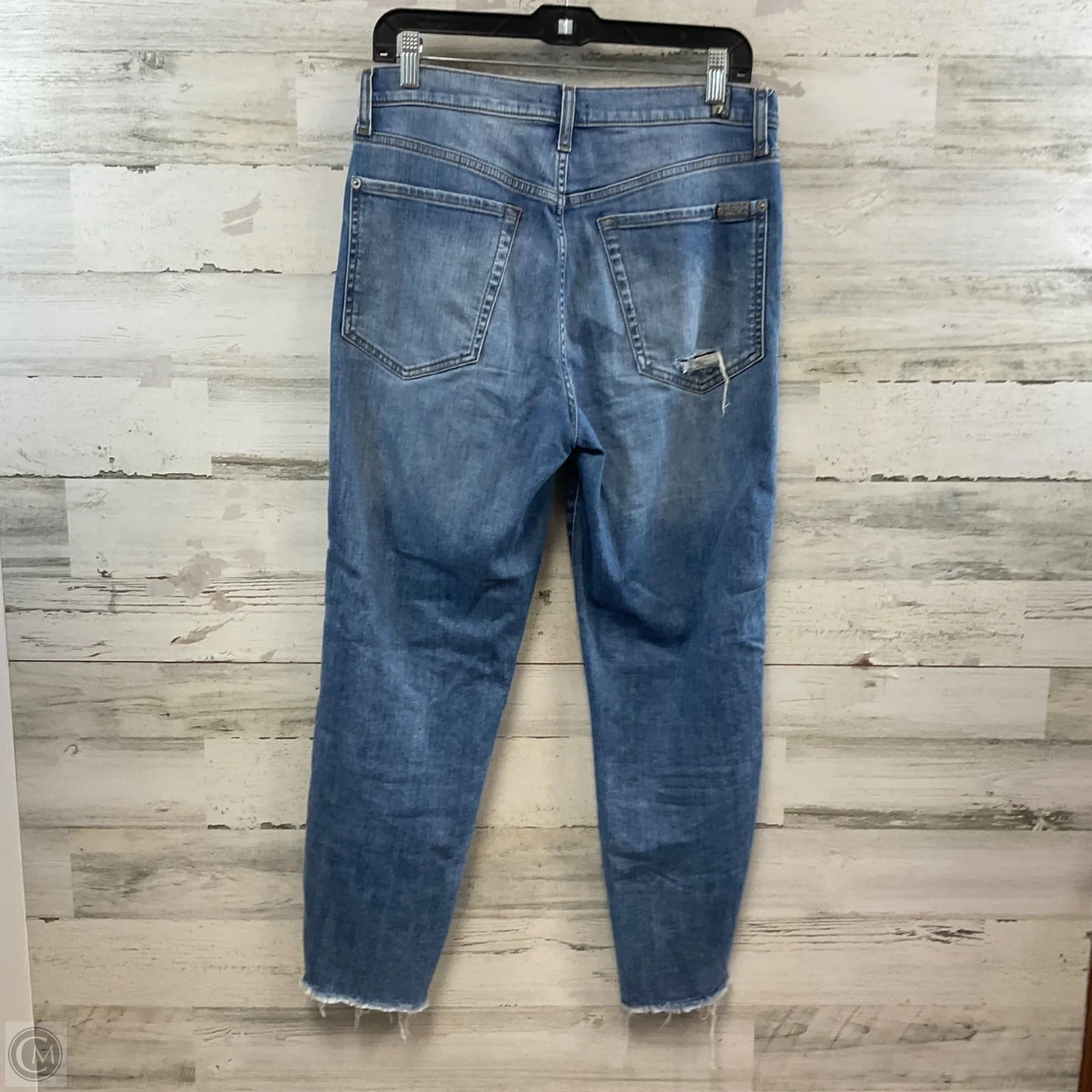 Jeans Straight By 7 For All Mankind In Blue Denim, Size: 10